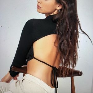 Backless Black Crop Top